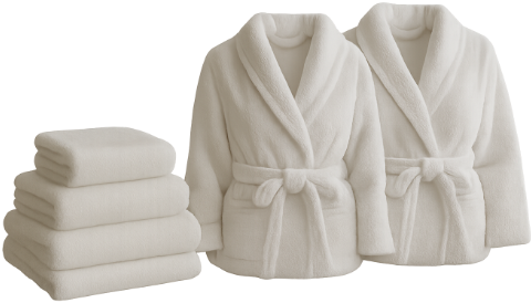 Fresh towels and gowns